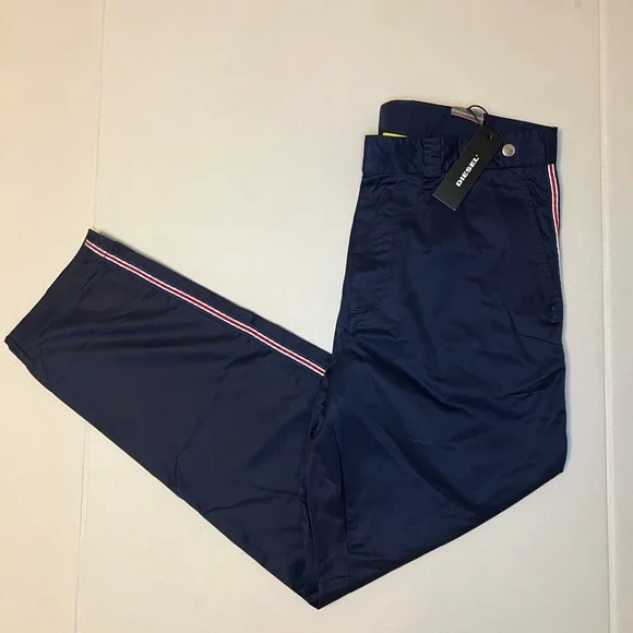 Diesel blue p tucs tape chino trousers - Picture 1 of 13